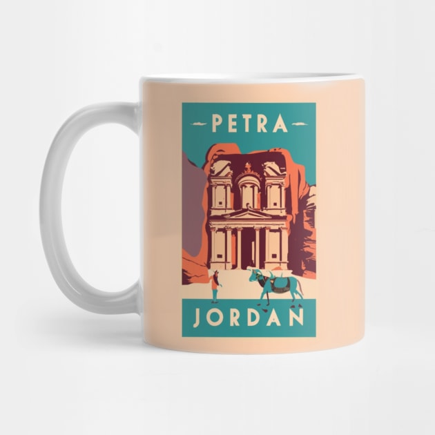 A Vintage Travel Art of Petra - Jordan by goodoldvintage